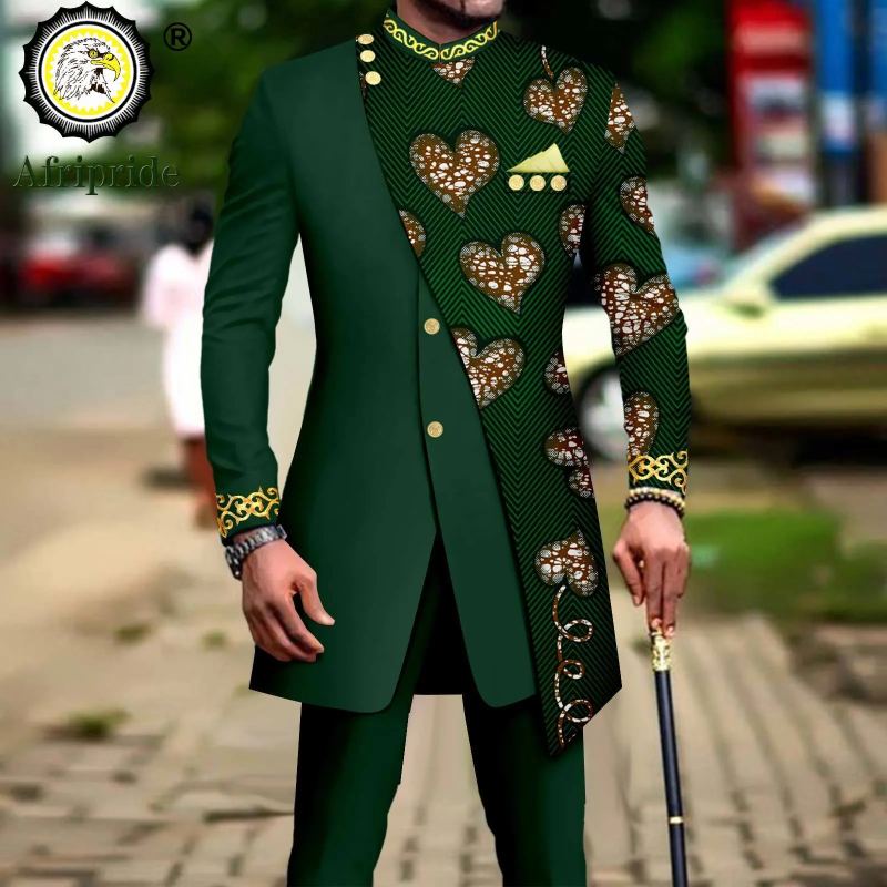 Men's Embroidered Blazer and Pants Set