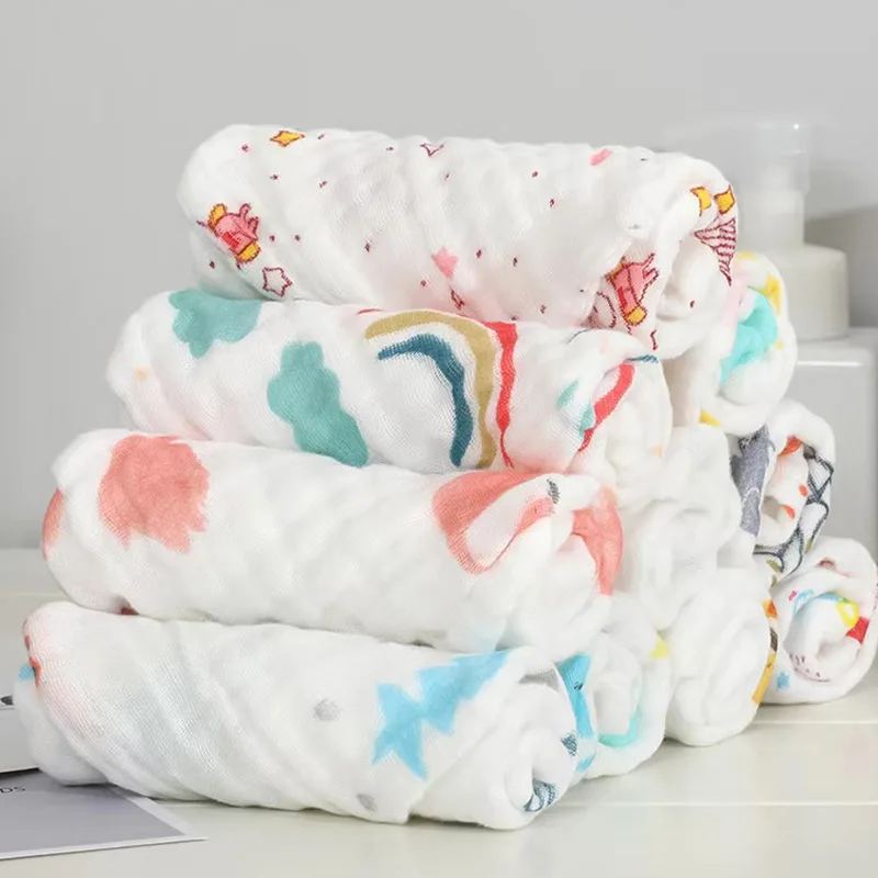 Muslin Baby Face Towels, 6-Layer Cotton (5 Pack)