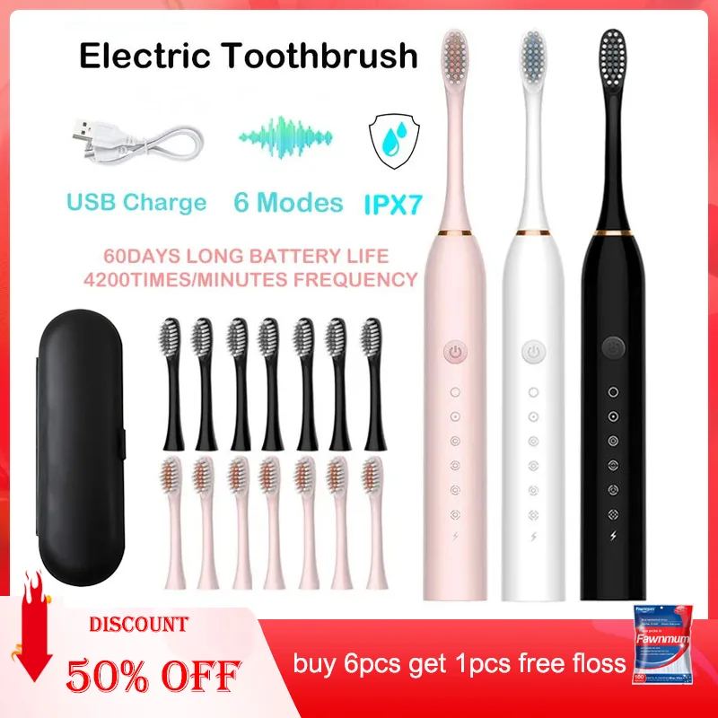 Sonic Electric Toothbrush with Extra Heads
