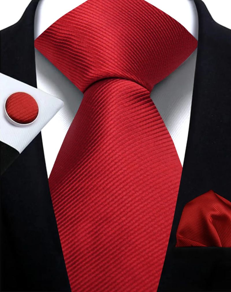 Men's Tie Set with Pocket Square and Cufflinks