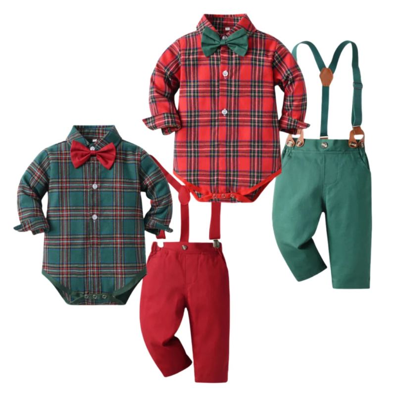 Boys Christmas Gentleman Outfit with Bow Tie