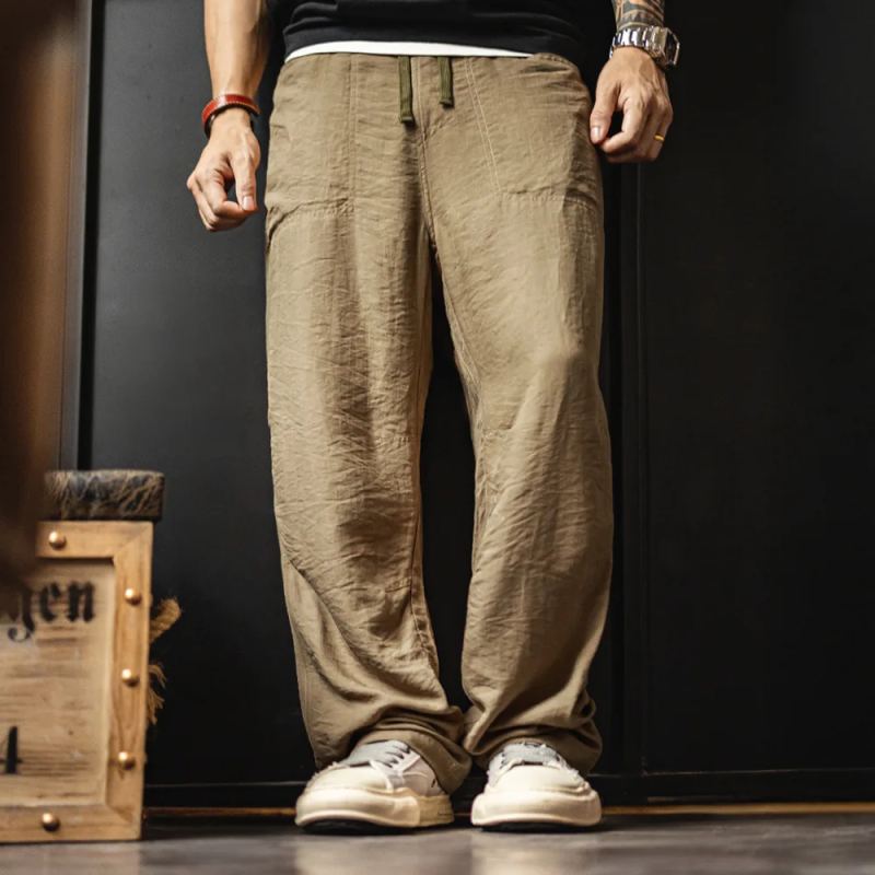 Men's Linen Blend Casual Trousers