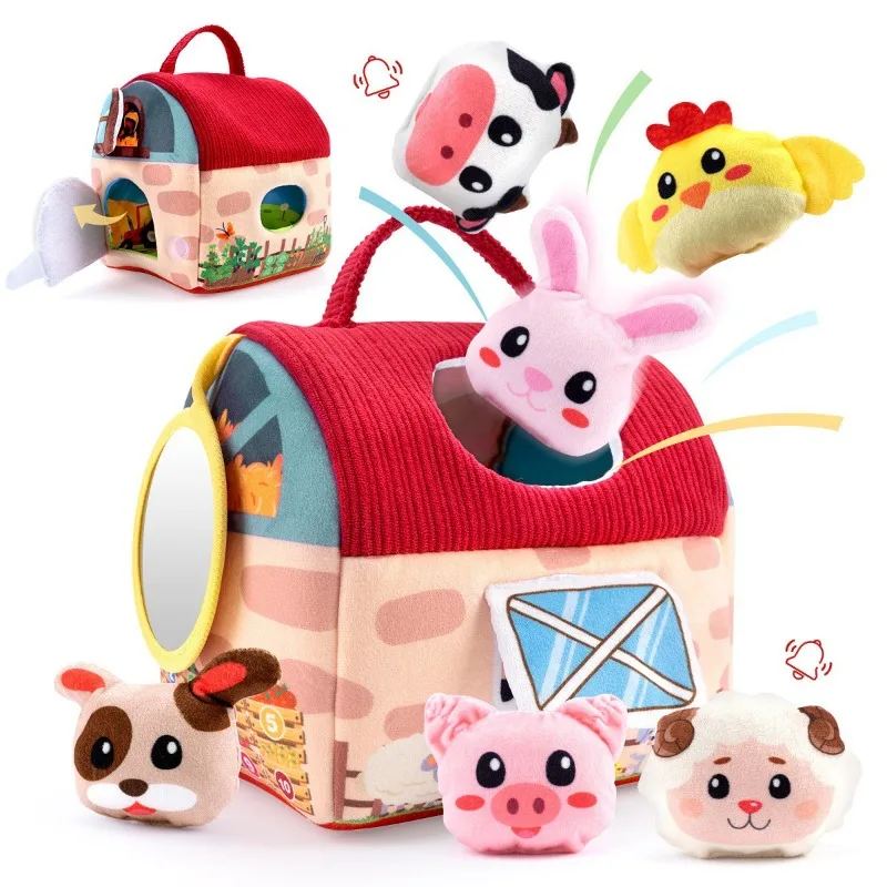 Plush Bee House Baby Toy with Stuffed Farm Animals