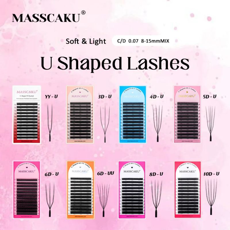 MASSCAKU Volume Lash Extensions, C/D Curl Mixed Trays