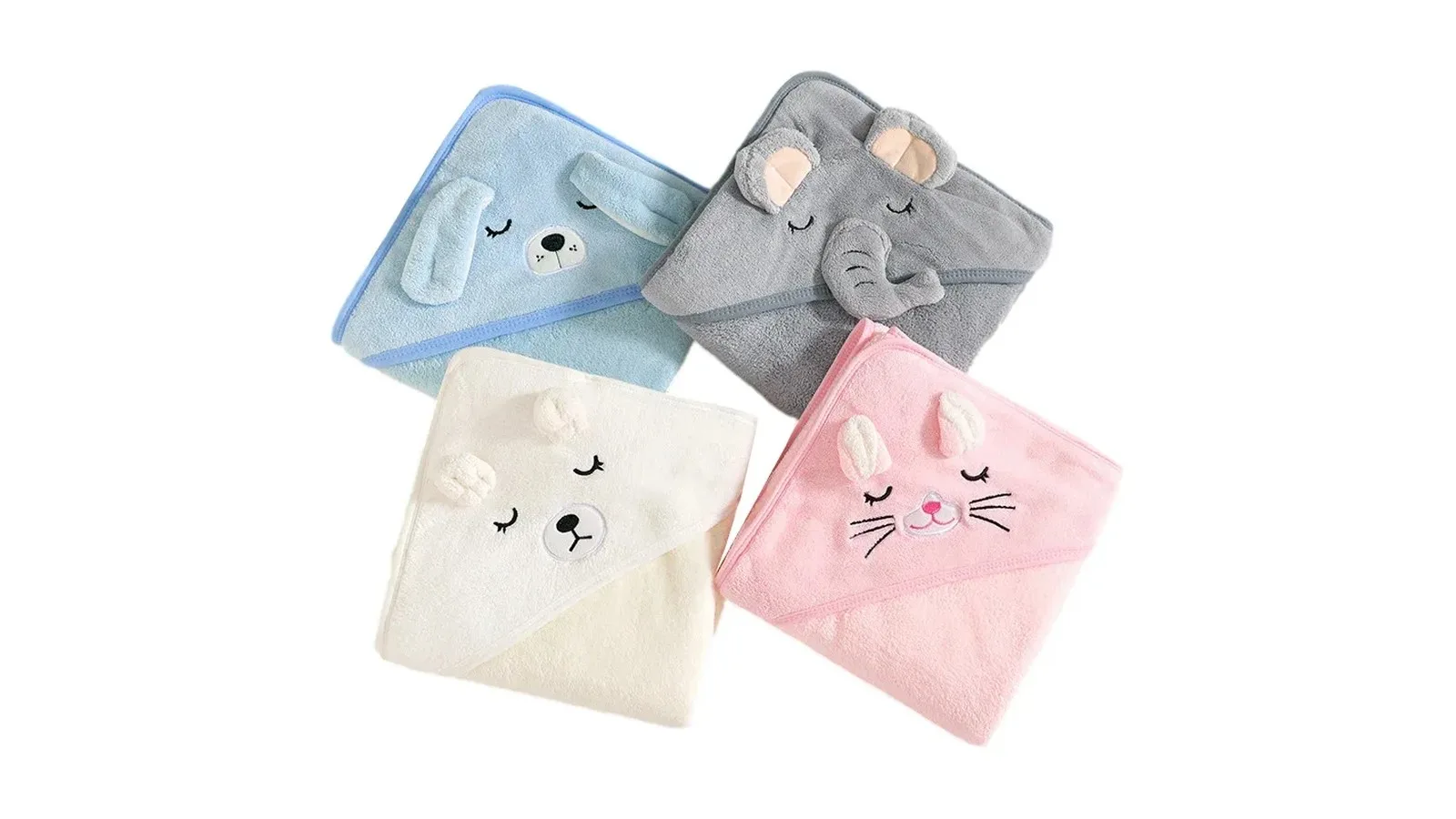 Animal Hooded Baby Bath Towel (80 x 80 cm)