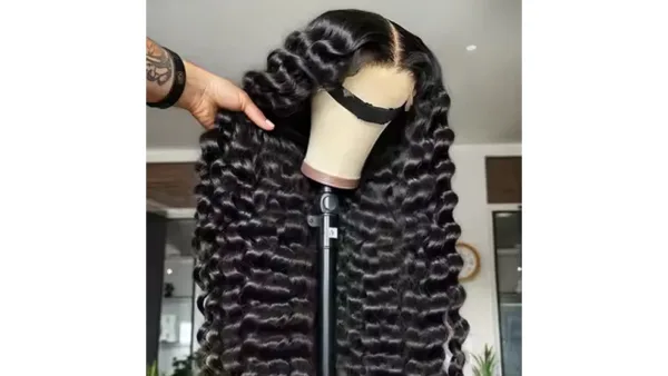 40 Inch Deep Wave Human Hair Wig, 13x6 HD Lace Frontal