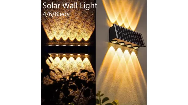 Solar Wall Lamp for Outdoor Yard (4, 6 or 8 LEDs)